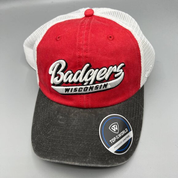Top of the World Other - Wisconsin Badgers Trucker Hat Men Red Top of the‎ World NCAA Snap Back Cap New